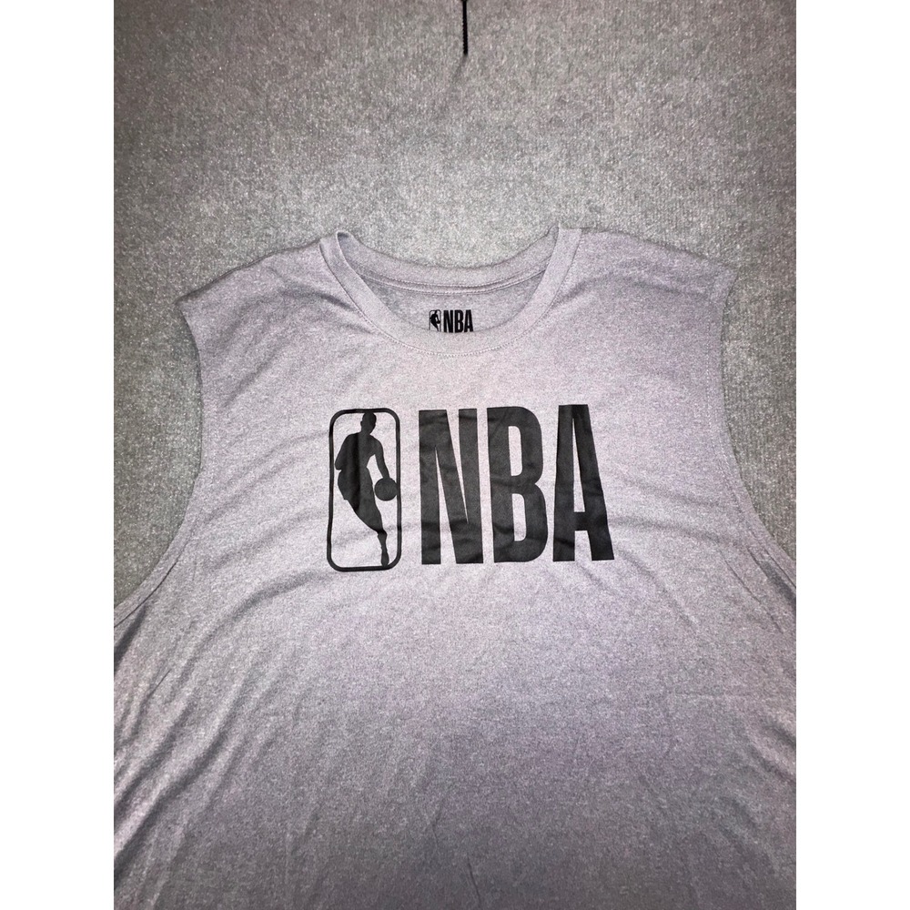 NBA Mens Sleeveless Performance T-Shirt Heather Gray XXL ZXX0996S Logo Tank